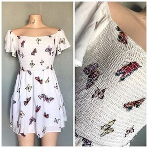 💝3/$20 NWOT love, Fire White Butterfly Dress